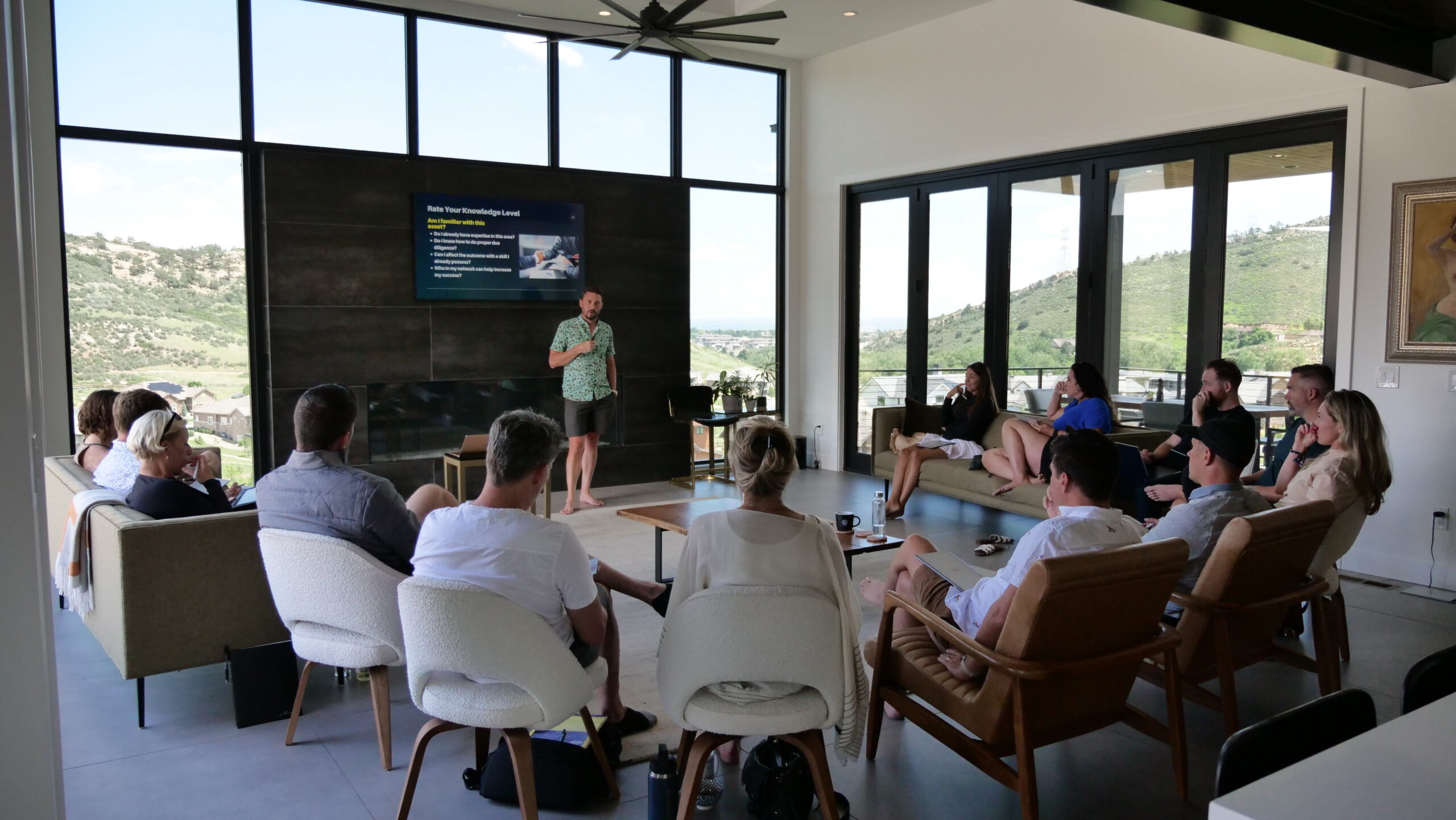 Mike Brown leading an Unbreakable Wealth mastermind session with founders